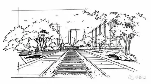 【手绘】来一次景观手绘资料分享,一点透视空间线稿!