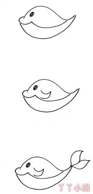 怎么画鲸鱼简笔画带步骤简单又好看涂色