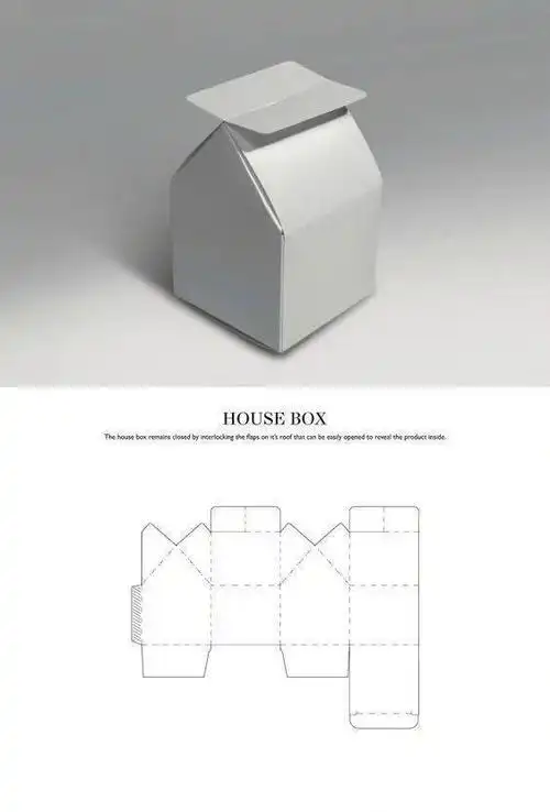 收藏包装结构异形盒的展开图