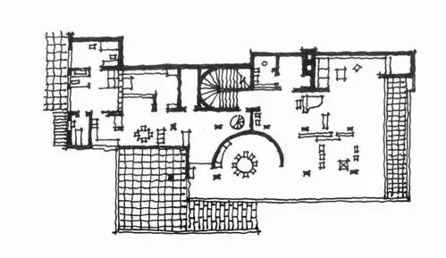 巴塞罗那博览会德国馆 平面图△巴黎瑞士学生宿舍△罗伯茨住宅 平面