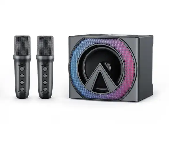 ys115 热销卡拉ok套装 k歌音响 无线蓝牙 双麦克风音箱话筒一体机