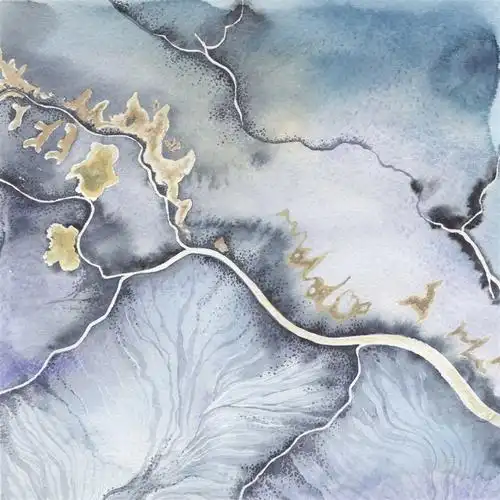 河沙水彩墨迹淡蓝墨色水墨水彩晕染背景图片