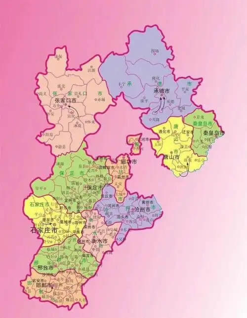 河北省的行政区划地图