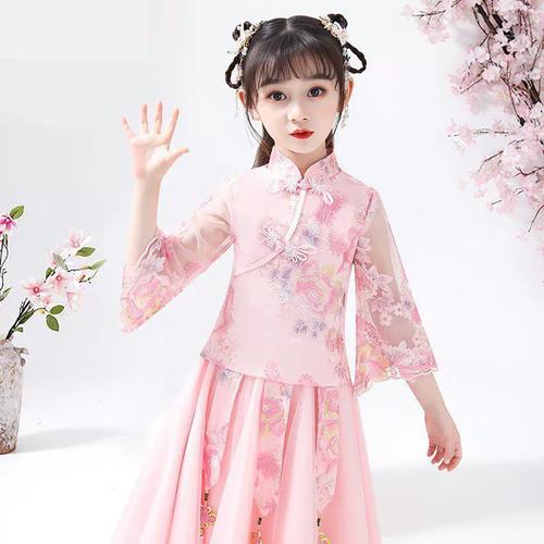 汉服儿童女套装夏装新款洋气仙女裙儿童女分体民国风女装儿童