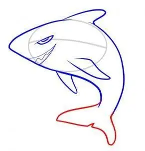 海洋动物鲨鱼的简笔画画法教程鲨鱼简笔画作品凶恶的大白鲨