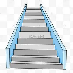 高层楼梯卡通插画