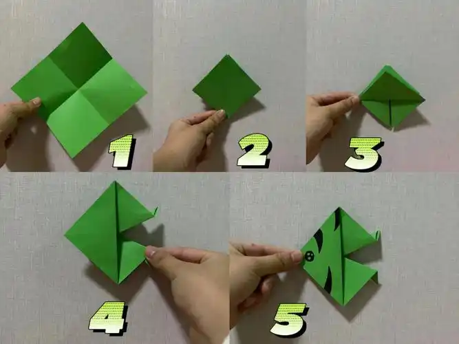 折纸小鱼双正方折