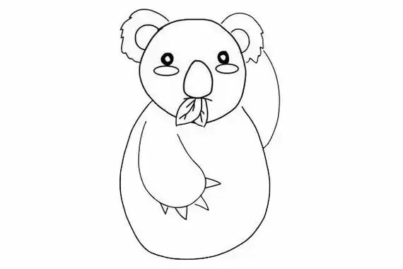 手绘考拉简笔画的画法步骤教程