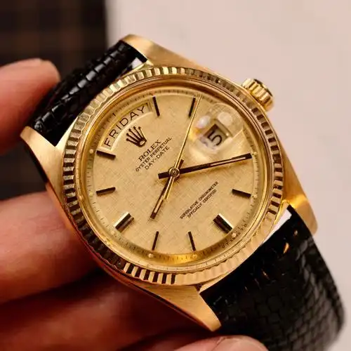 劳力士180318k金布纹金劳dd总统中古表