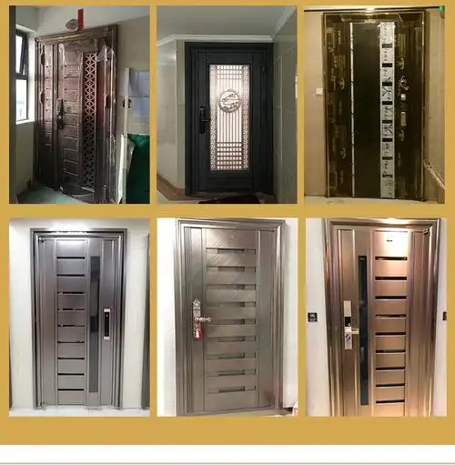 安全入户门进户韩式门304不锈钢门单门家用加厚防盗通风大门定制 马到