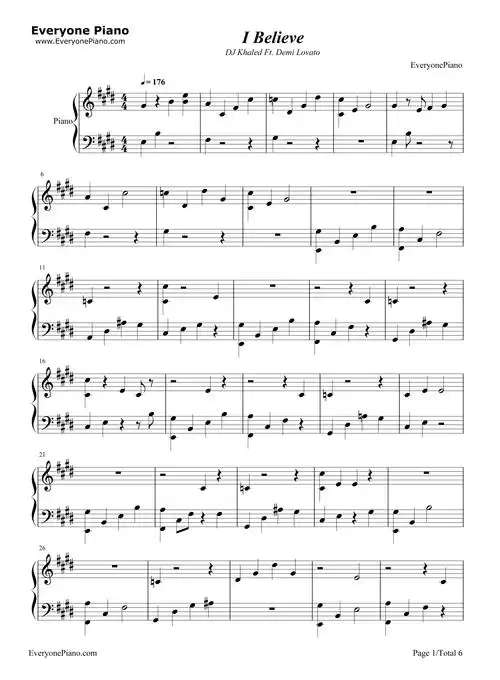 i believe-时间的皱折ost-钢琴谱文件(五线谱,双手简谱,数字谱,midi