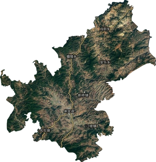 牟定县高清卫星地图