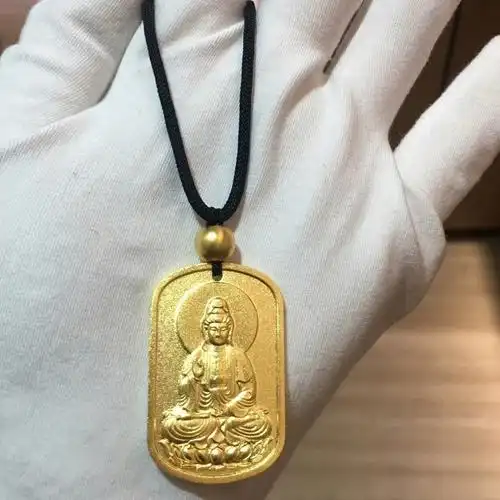 古法实心观音吊坠16克6220克6235