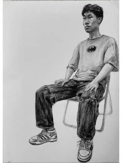 画面没深入,浅看#素描  #素描头像  #人物画  #人体  #绘画  #手绘