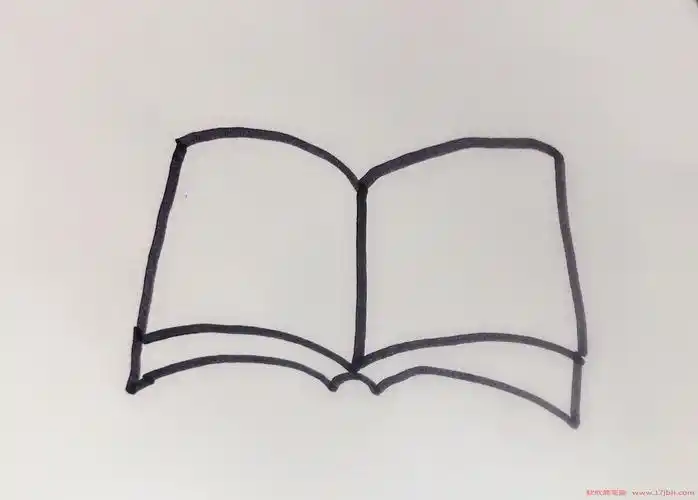 一本打开的书简笔画书怎么画图片