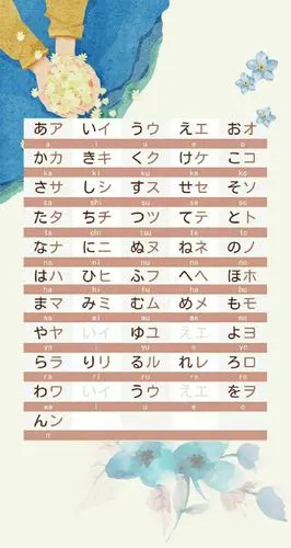 五十音图 日语 手机壁纸