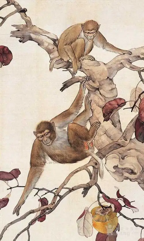 刘奎龄的双猴图