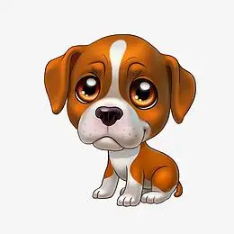 png卡通呆萌小狗免抠图pngpngq版可爱呆萌风格逃跑人物.