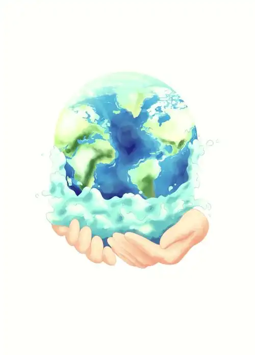 91卡通地球环保png素材