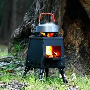 迪卡侬柴火炉户外便携炉具野外露营炊具野炊炉灶折叠炉子