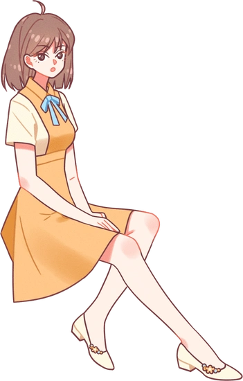 明星idol漫画人物-坐姿女孩