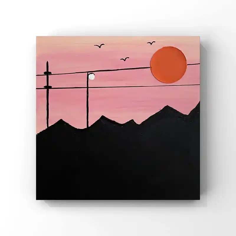 油画棒·粉色夕阳|附新手图文教程.#油画入门教程 #高尔乐油 - 抖音