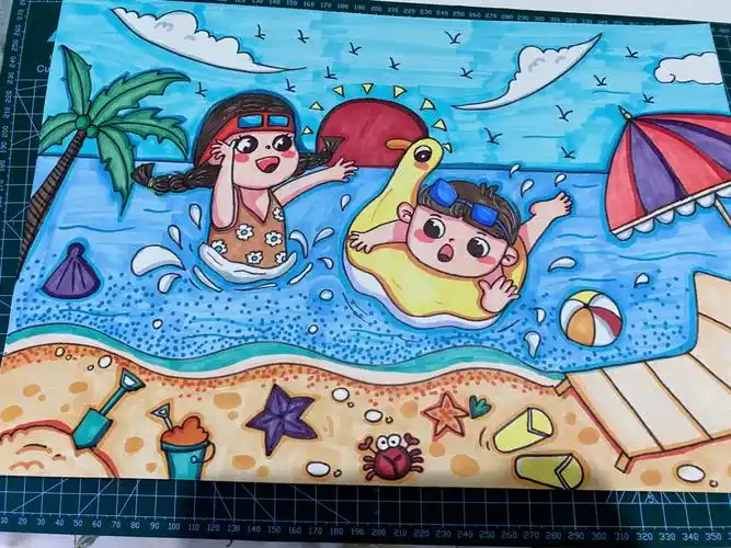夏天儿童主题画