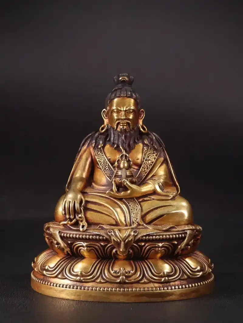 鎏金太上老君佛造像,规格:高15.5cm宽10.5cm长13 - 抖音