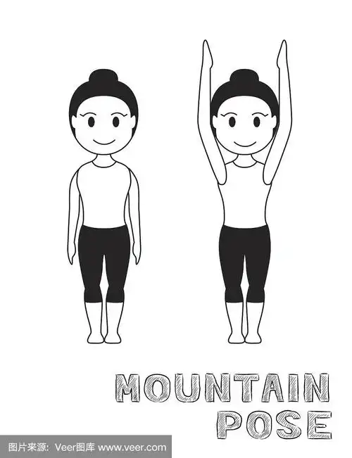 山式瑜珈姿势,绘画插图,卡通,瑜伽,矢量