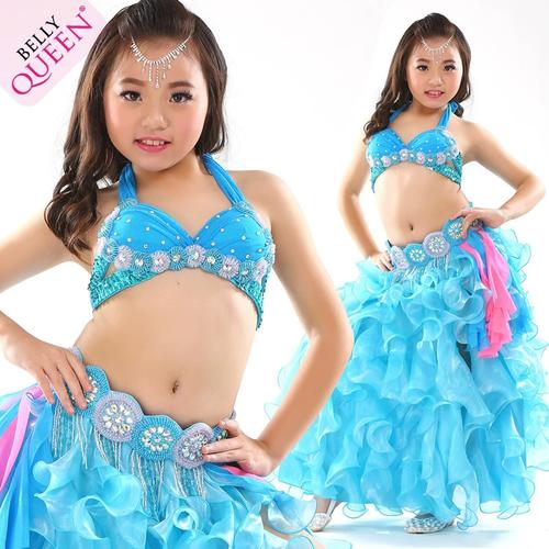 儿童肚皮舞演出服表演服印度舞蹈服装女童仙女蓬蓬裙套装文胸腰带