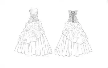 晚礼服设计款式图正背面