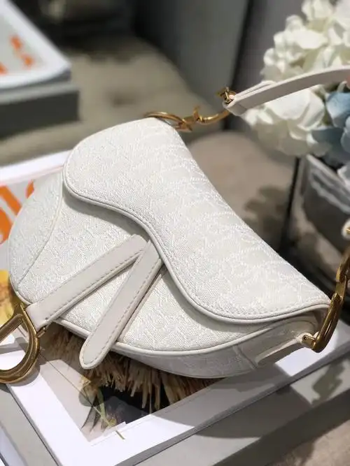 dior/迪奥 白色 oblique 印花迷你马鞍包 m0447ctzq_m879