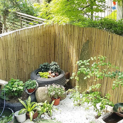 户外防腐竹篱笆栅栏室外庭院餐厅竹子墙隔断竹编围墙护栏竹排围栏