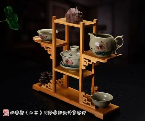 中式装修家居创意博古架设计效果图