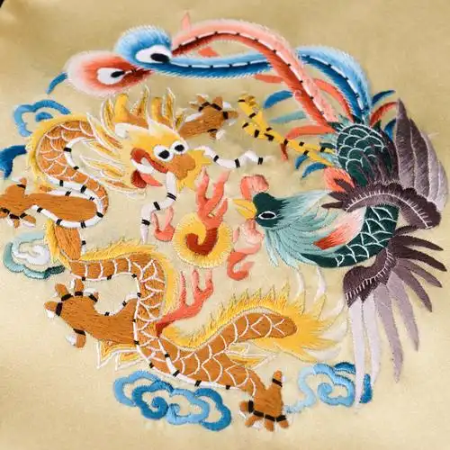 苏州丝绸苏绣丝巾手工龙凤呈祥高档刺绣纯桑蚕丝围巾