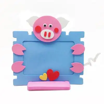 6寸儿童相框diy手工制作材料卡通相框摆台装饰可爱互动体
