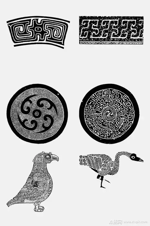 春秋战国纹样拓印免抠素材素材