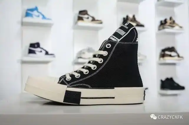 匡威黑白联名rickowens支线drkshdwxconverseallstar1970s帆布鞋