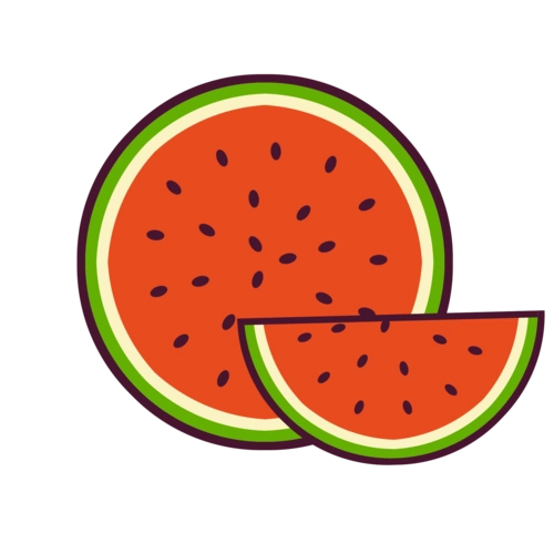 立夏卡通手绘西瓜夏天水果