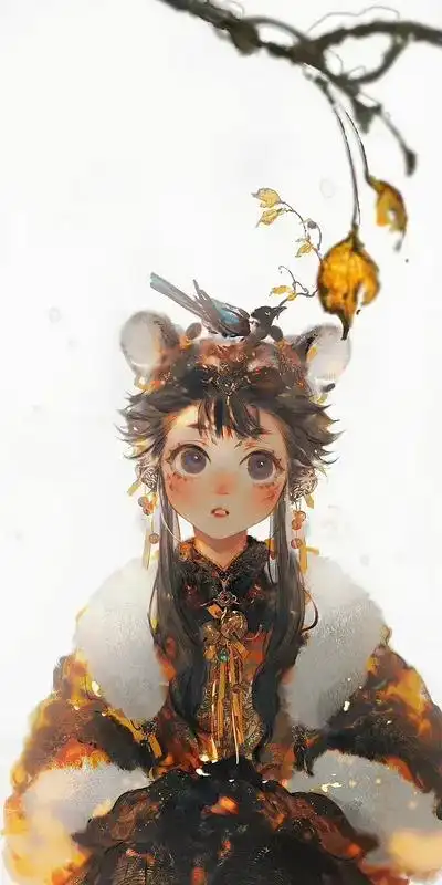 虎宝宝卡通图片壁纸【古风壁纸小老虎拟人】