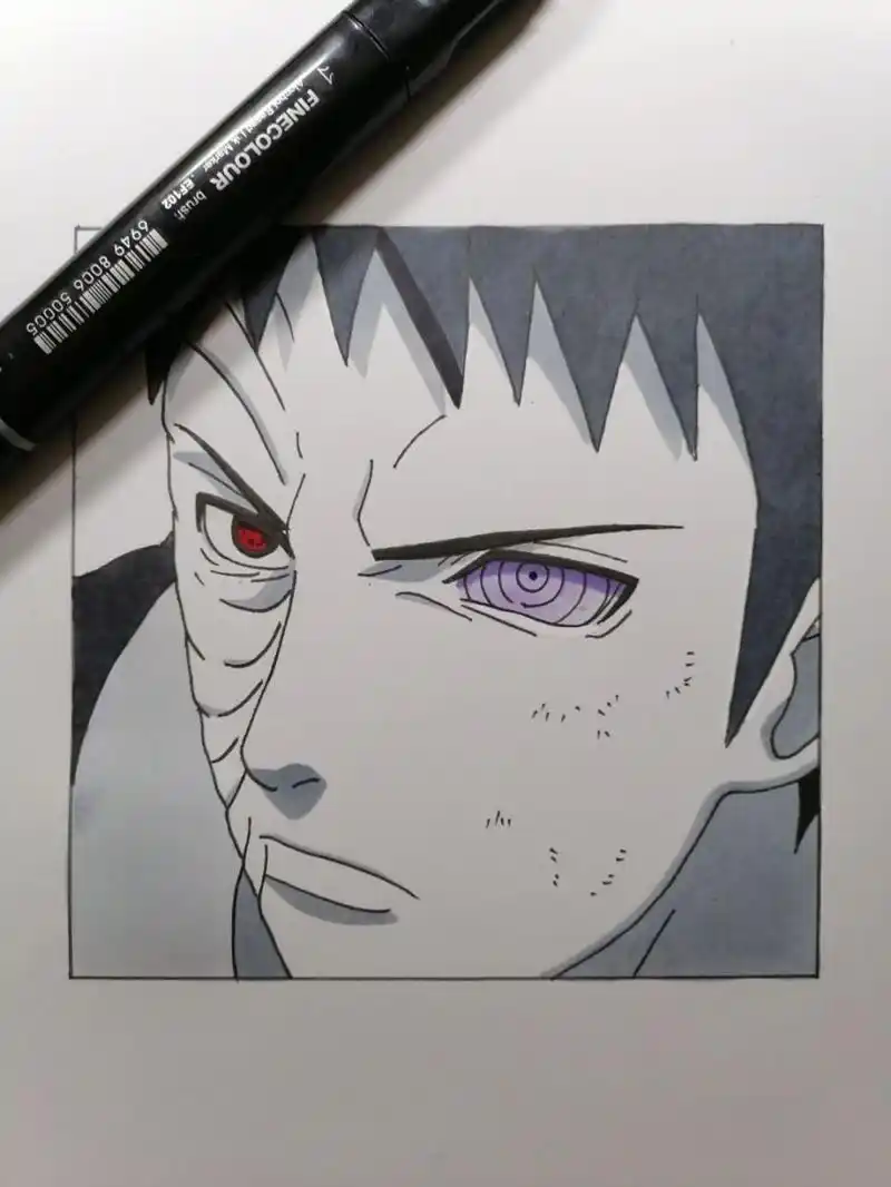 宇智波带土教程 #手绘教程# #火影忍者# #带土