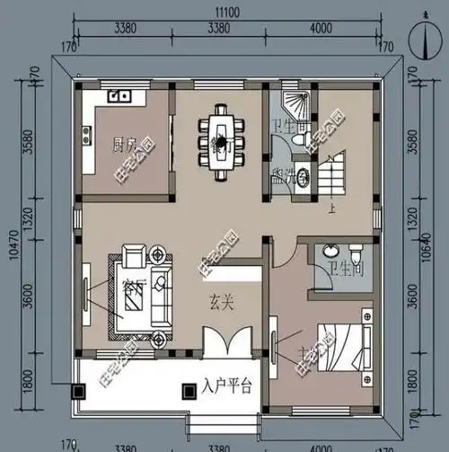 11x10米农村别墅,同一外观,两种布局,哪套更适合你?