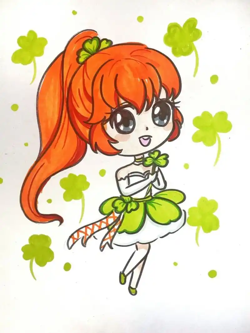 动漫q版女生 #卡通画# #马克笔# #q版人物# #q版# #动漫# #动漫女生