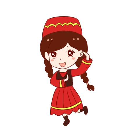 维吾尔族服饰简笔画 新疆少数民族服饰简笔画