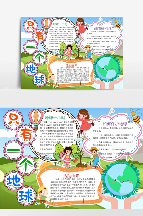 保护地球环保小报手抄报模板