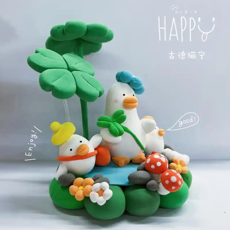 幸运草小鸭92|超轻粘土作品01   时隔一年多再次搬出这堆土捏捏捏