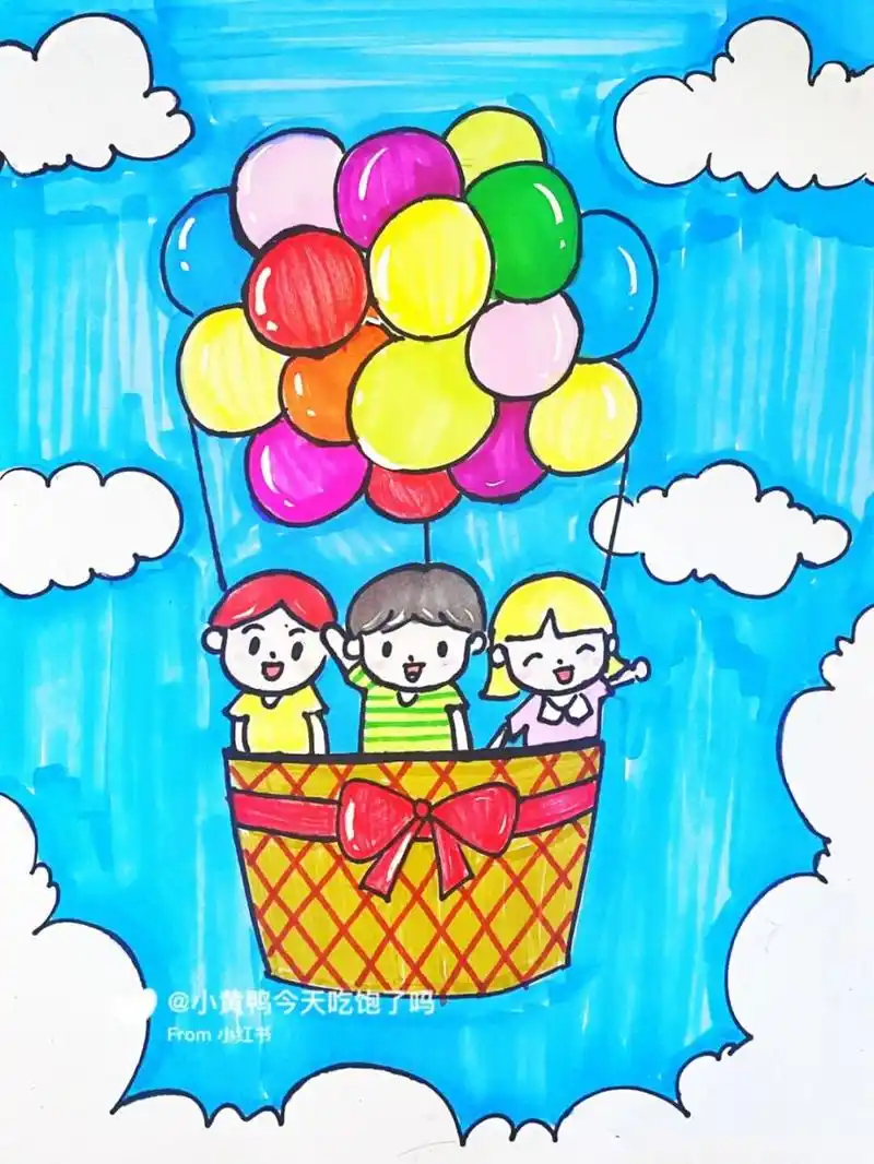 马克笔# #卡通画# #儿童画# #创意儿童画# #六一儿童节绘画