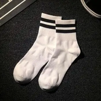 美樱宜 白袜男士祙孑简约纯白袜子春秋夏季休闲舒适透气白净薄款运动