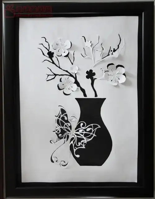 黑白灰立体剪纸