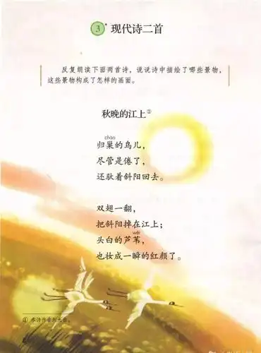微课堂统编版四年级语文上册第3课现代诗二首图文解读知识点课文朗读